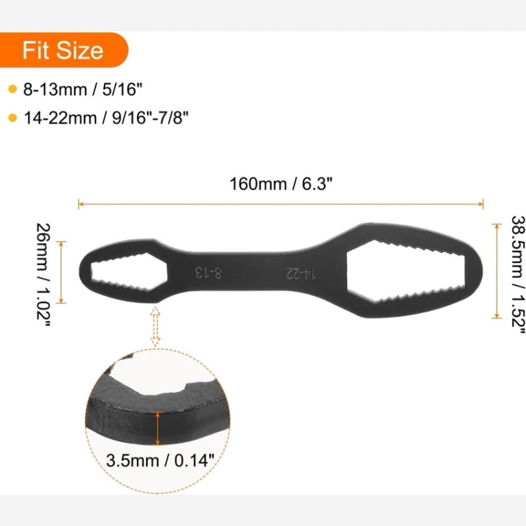 آچار دو سر چندکاره قابل تنظیم 8الی13--14الی22