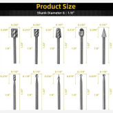 فرز فرم انگشتی (HSS) ست 10 عددی