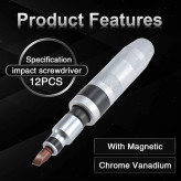 پیچ گوشتی ضربه ای(تقه ای) 12 پارچه A10166