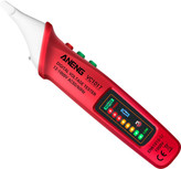 فازمتر القایی اننگ VC1017 / فازمتر قلمی ۱۲-۱۰۰۰ ولت / ردیاب برق قلمی قرمز با چراغ قوه و نمایشگر رنگی