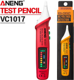 فازمتر القایی اننگ VC1017 / فازمتر قلمی ۱۲-۱۰۰۰ ولت / ردیاب برق قلمی قرمز با چراغ قوه و نمایشگر رنگی