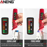 فازمتر القایی اننگ VC1017 / فازمتر قلمی ۱۲-۱۰۰۰ ولت / ردیاب برق قلمی قرمز با چراغ قوه و نمایشگر رنگی