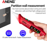 فازمتر القایی اننگ VC1017 / فازمتر قلمی ۱۲-۱۰۰۰ ولت / ردیاب برق قلمی قرمز با چراغ قوه و نمایشگر رنگی